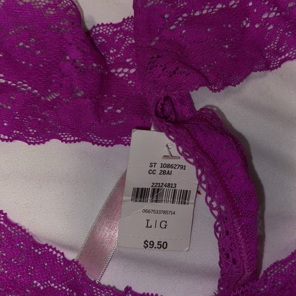 Victoria's Secret PINK Purple Floral Lace Thong Panties - Picture 6 of 6